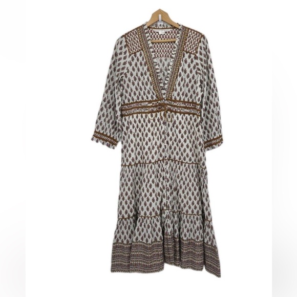 Veronica beard Alessandro Boho midi dress size 8 - Picture 3 of 5